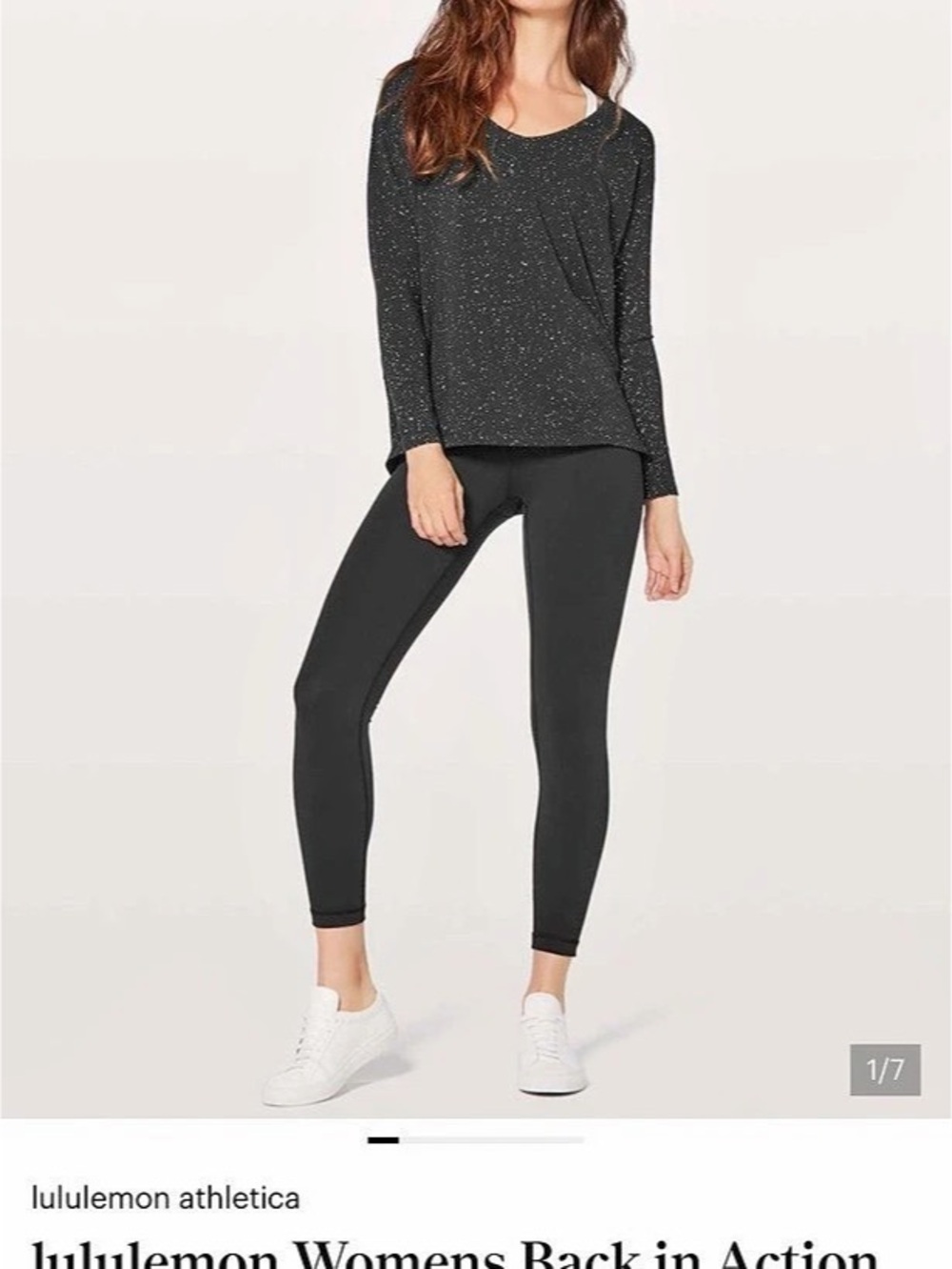 Lululemon Back in Action Long Sleeve Shirt Splatter Dye Black Size 8